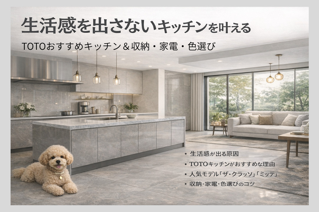 生活感を出さないキッチンを叶える！TOTOおすすめキッチン＆収納・家電・色選びまで解説します！