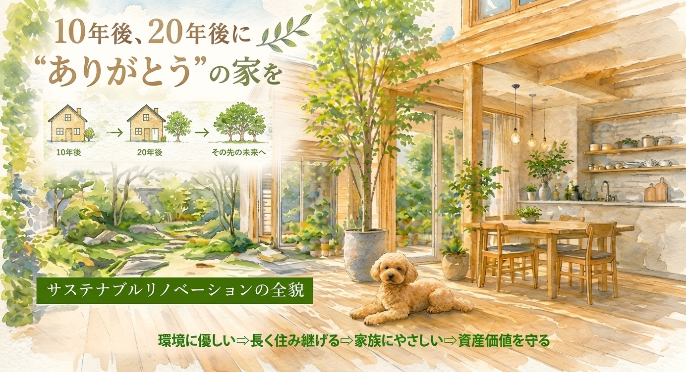🌿 10年後、20年後に「ありがとう」と言われる家づくり。サステナブルリノベーションの全貌