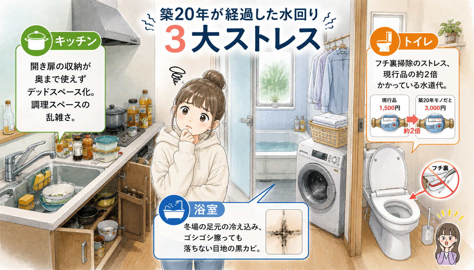 ターゲットが抱える「水回り3大ストレス」